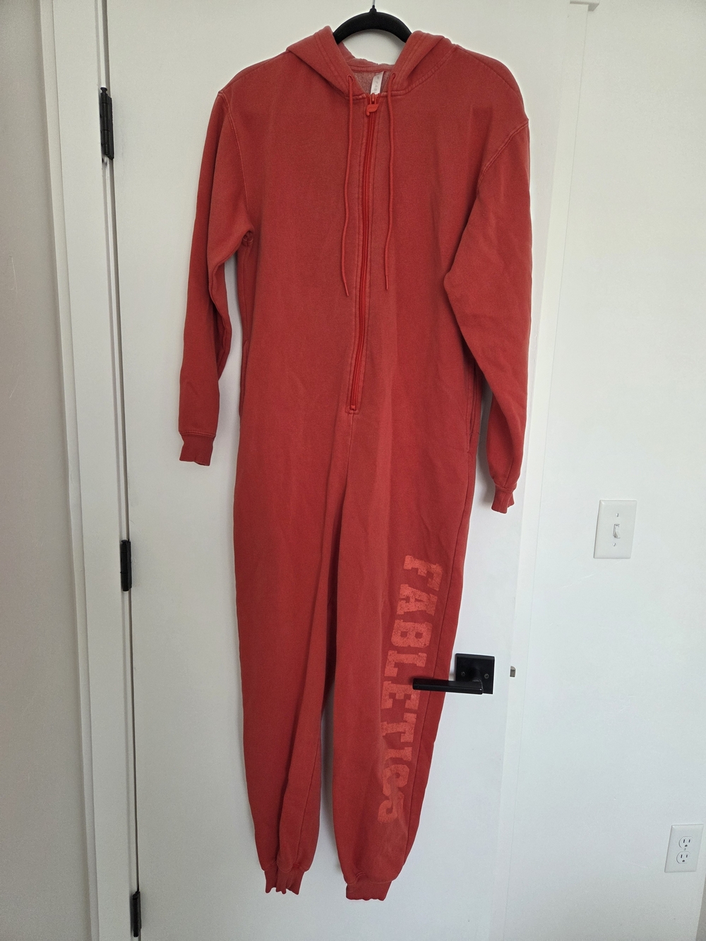 Fabletics Red Hooded One-Piece Jumpsuit
